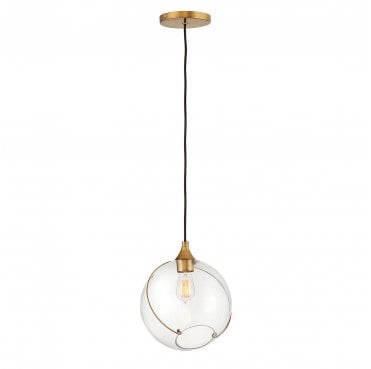 QN-SKYE-1P Skye 1 Light Pendant in a Heritage Brass Finish