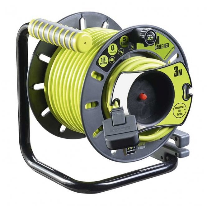 Masterplug OMU2513FL3IP 25m + 3m Extension Reverse Reel with Pull out IP54 Socket