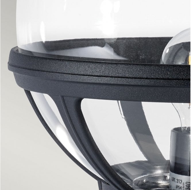 Norlys B3-BLACK-C Bologna Outdoor IP54 1 Light Pedestal Light in a Black Finish
