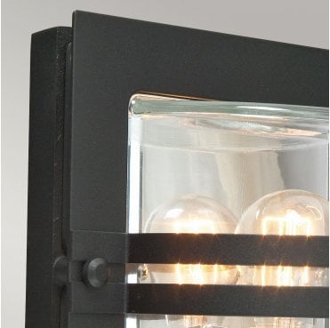 BERN-E27-BLK-C Bern Outdoor IP54 1 Light Wall Lantern in a Black Finish with Clear Glass