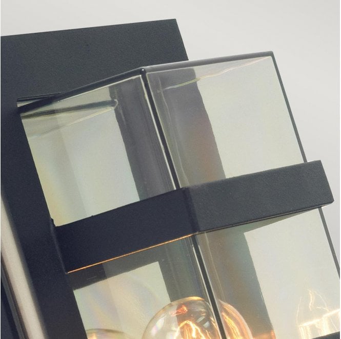 Norlys BODEN-E27-BLK-C Boden Outdoor IP54 1 Light Wall Light in a Black Finish with Clear Polycarbonate