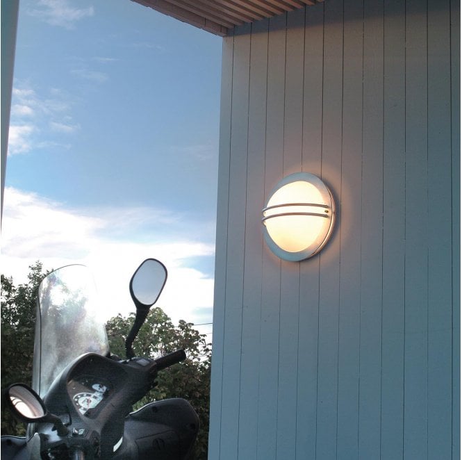 Norlys BREMEN-E27-GAL-O Bremen Outdoor IP54 1 Light Wall Lantern in a Galvanised Finish with Opal Polycarbonate