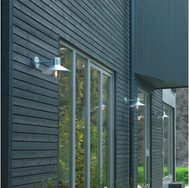 LUND-GAL-C Lund Outdoor IP55 1 Light Wall Lantern in a Galvanised Finish