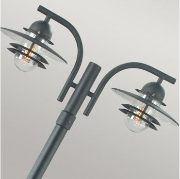 OS6-BLACK-C Oslo Outdoor IP55 2 Light Lamp Post in a Black Finish