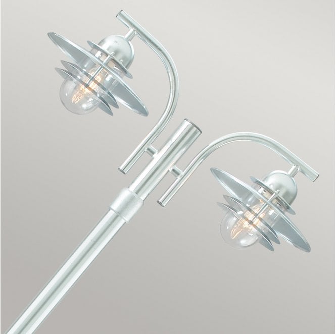 Norlys OS6-GAL-C Oslo Outdoor IP55 2 Light Lamp Post in a Galvanised Finish