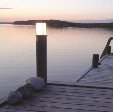 ST-BOL-L-E27-BLK Stockholm Outdoor IP65 1 Light Large Bollard in a Black Finish