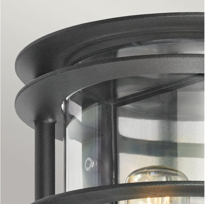 Norlys ST-FLU-E27-BLK-C Stockholm Outdoor IP54 1 Light Flush Light in a Black Finish with a Clear Glass