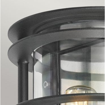 ST-FLU-E27-BLK-C Stockholm Outdoor IP54 1 Light Flush Light in a Black Finish with a Clear Glass
