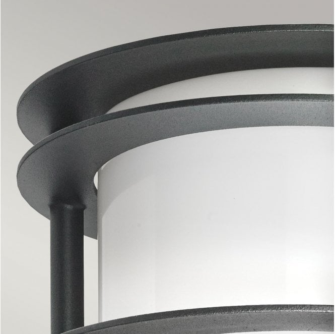 Norlys ST-FLU-E27-BLK-O Stockholm Outdoor IP54 1 Light Flush Light in a Black Finish with an Opal Glass