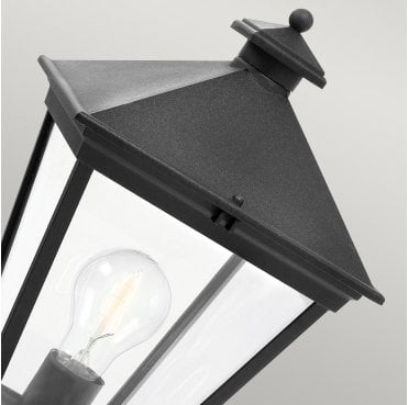 TG3-BLACK Turin Grand  OutdoorIP54 1 Light Pedestal in a Black Finish