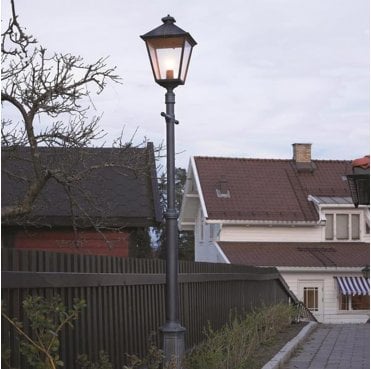 TG5-BLACK Turin Grand Outdoor IP54 1 Light Single Post in a Black Finish