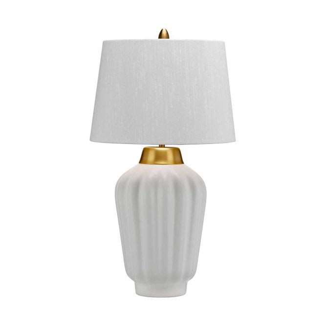 Quintiesse QN-BEXLEY-TL-WBB Bexley 1 Light Table Lamp in a White and Brushed Brass Finish