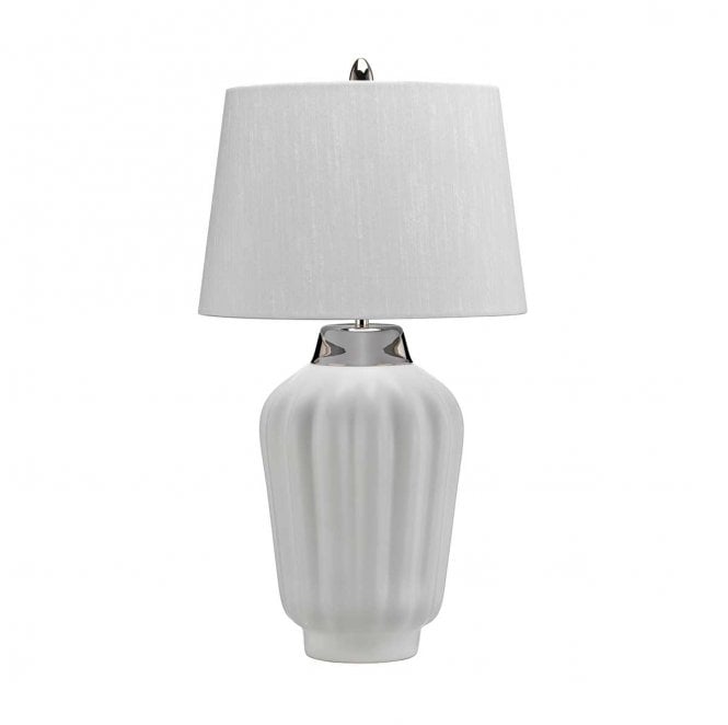 Quintiesse QN-BEXLEY-TL-WPN Bexley 1 Light Table Lamp in a White and Polished Nickel Finish