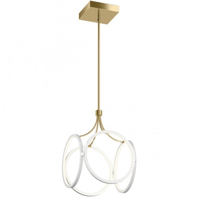 Quintiesse QN-CIRI-P-WH Ciri LED Pendant  in a White and Gold Finish