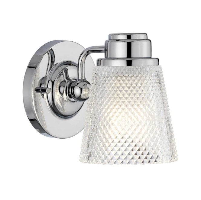 Quintiesse QN-HUDSON1-BATH Hudson IP44 1 Light Wall Light in a Polished Chrome Finish