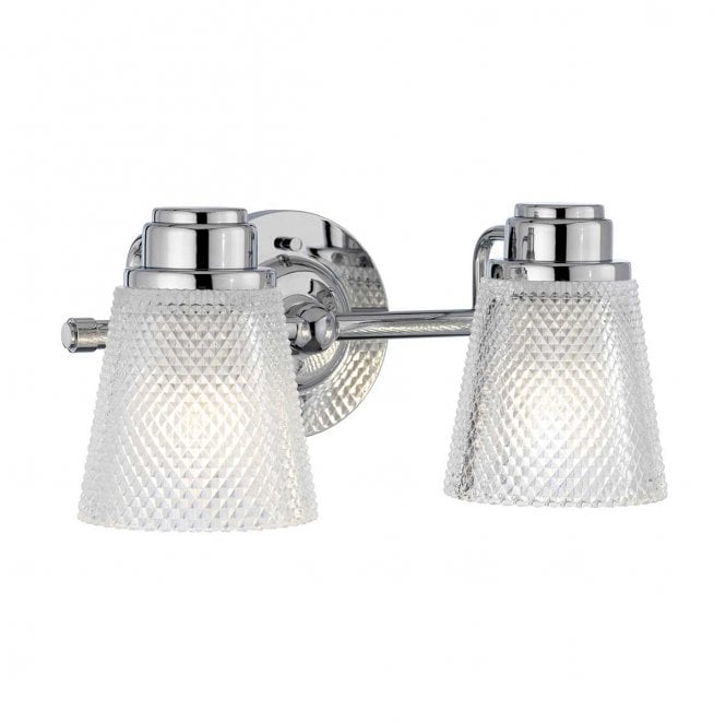 Quintiesse QN-HUDSON2-BATH Hudson IP44 2 Light Wall Light in a Polished Chrome Finish
