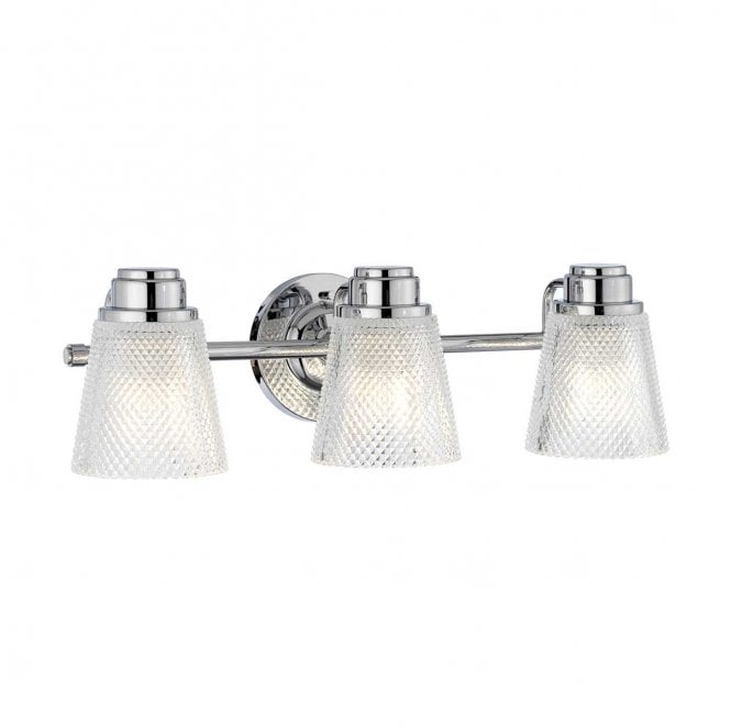 Quintiesse QN-HUDSON3-BATH Hudson IP44 3 Light Wall Light in a Polished Chrome Finish