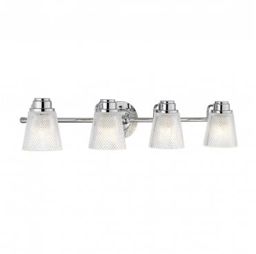 QN-HUDSON4-BATH Hudson IP44 4 Light Wall Light in a Polished Chrome Finish