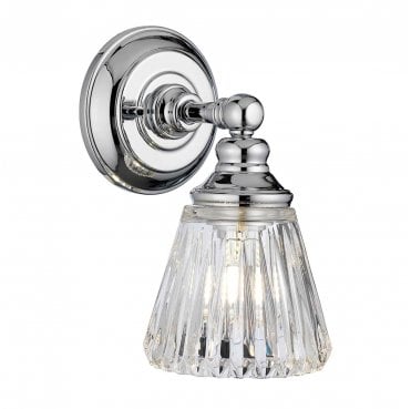 QN-KEYNES1-BATH Keynes IP44 1 Light Wall Light in a Polished Chrome Finish