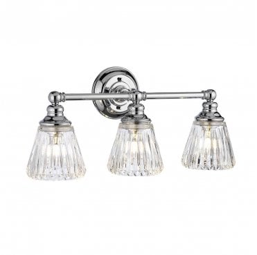 QN-KEYNES3-BATH Keynes IP44 3 Light Wall Light in a Polished Chrome Finish
