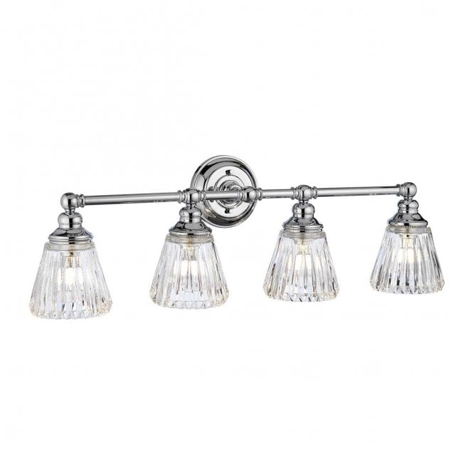 Quintiesse QN-KEYNES4-BATH Keynes IP44 4 Light Wall Light in a Polished Chrome Finish