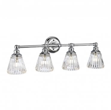 QN-KEYNES4-BATH Keynes IP44 4 Light Wall Light in a Polished Chrome Finish