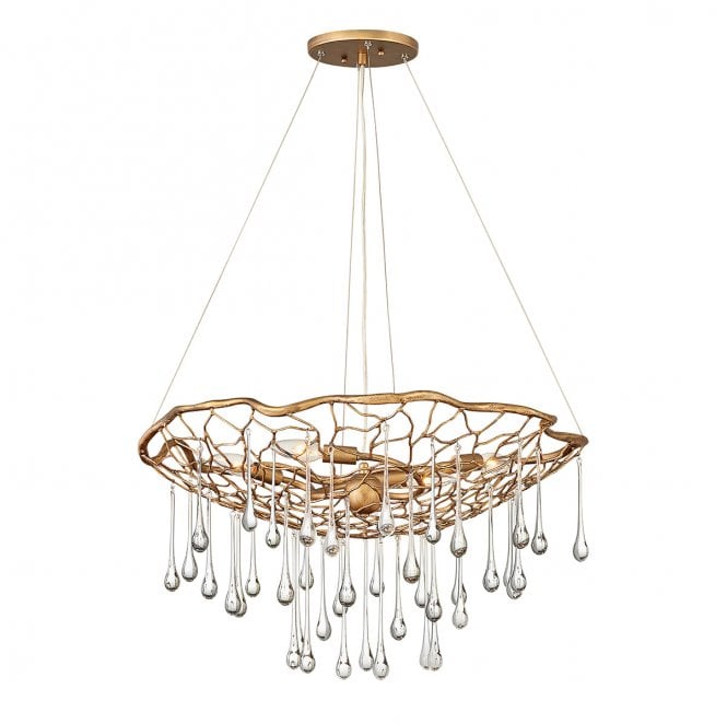 Quintiesse QN-LAGUNA-4P Laguna 4 Light Pendant Light in a Gold Finish