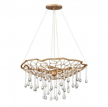 QN-LAGUNA-4P Laguna 4 Light Pendant Light in a Gold Finish
