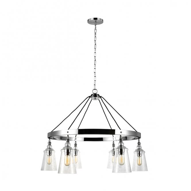 Quintiesse QN-LORAS6 Loras 6 Light Chandelier in a Chrome Finish