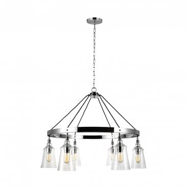 QN-LORAS6 Loras 6 Light Chandelier in a Chrome Finish
