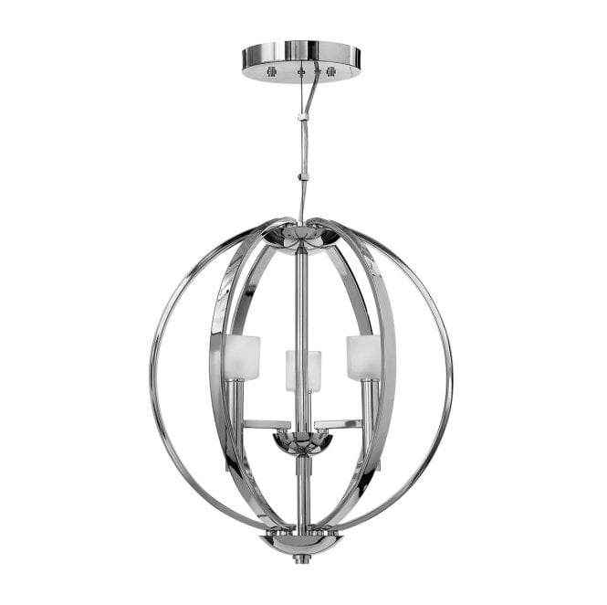 Quintiesse QN-MONDO3 Mondo 3 Light Chandelier in a Polished Chrome Finish