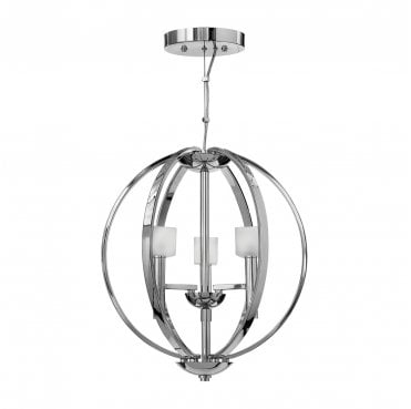 QN-MONDO3 Mondo 3 Light Chandelier in a Polished Chrome Finish