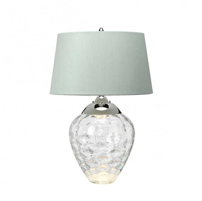 Quintiesse QN-SAMARA-TL-CLR 1 Light Table Lamp in a Clear Tint with Polished Nickel Detail