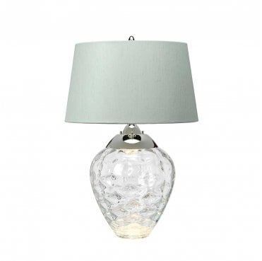 QN-SAMARA-TL-CLR 1 Light Table Lamp in a Clear Tint with Polished Nickel Detail