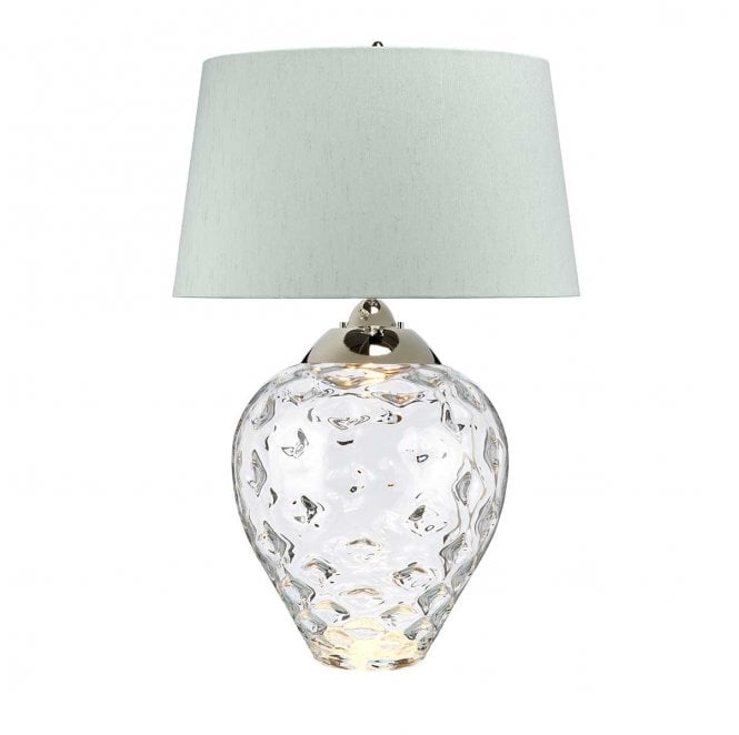 Quintiesse QN-SAMARA-TL-LRG-CLR 1 Light Large Table Lamp in a Clear Tint with Polished Nickel Detail