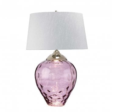 QN-SAMARA-TL-LRG-PLM 1 Light Large Table Lamp in a Plum Tint with Polished Nickel Detail