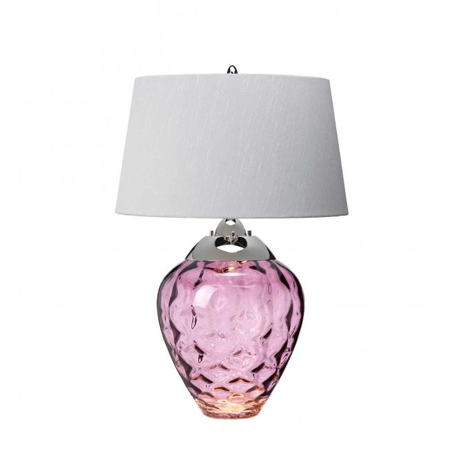 Quintiesse QN-SAMARA-TL-PLM 1 Light Table Lamp in a Plum Tint with Polished Nickel Detail