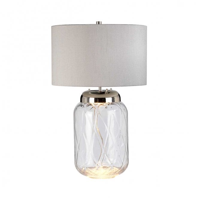 Quintiesse QN-SOLA-TL-L Sola 2 Light Table Lamp in a Polished Nickel Finish with a Titanium Shade