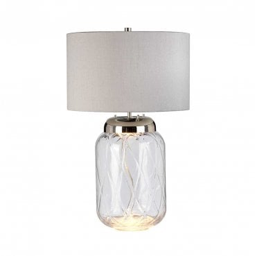 QN-SOLA-TL-L Sola 2 Light Table Lamp in a Polished Nickel Finish with a Titanium Shade