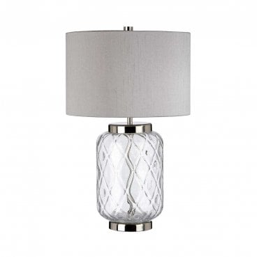 QN-SOLA-TL-S Sola 1 Light Table Lamp in a Polished Nickel Finish with a Titanium Shade