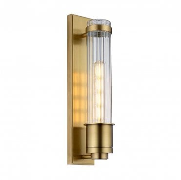 QN-WELLINGTON1-AB Wellington IP44 1 Light Wall Light in an Aged Brass Finish