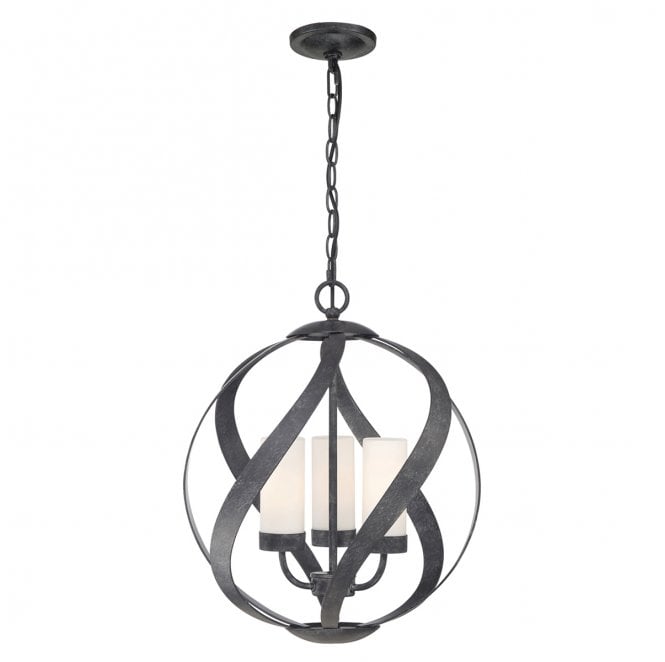 Quoizel QN-BLACKSMITH-3P-OBK Blacksmith Outdoor IP44 3 Light Chandelier in an Old Black Finish