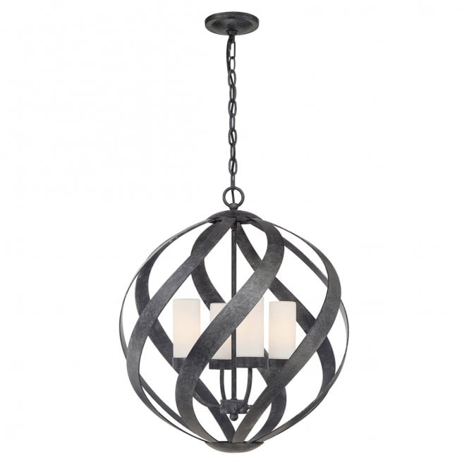 Quoizel QN-BLACKSMITH-4P-OBK Blacksmith Outdoor IP44 4 Light  Chandelier in an Old Black Finish