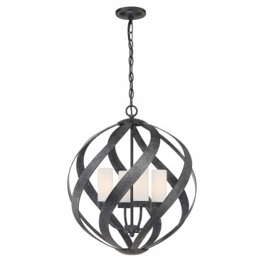 QN-BLACKSMITH-4P-OBK Blacksmith Outdoor IP44 4 Light  Chandelier in an Old Black Finish