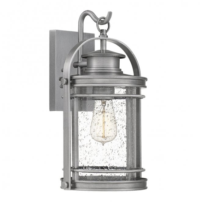 Quoizel QN-BOOKER-M-IA Booker Outdoor IP44 1 Light Medium Wall Lantern in an Industrial Aluminium Finish