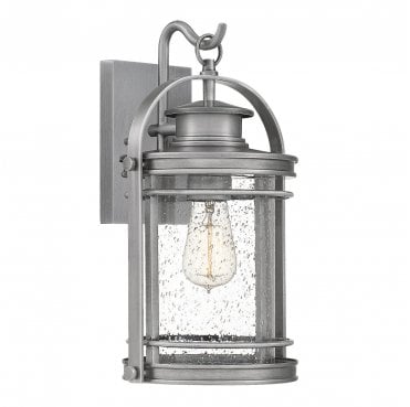 QN-BOOKER-M-IA Booker Outdoor IP44 1 Light Medium Wall Lantern in an Industrial Aluminium Finish