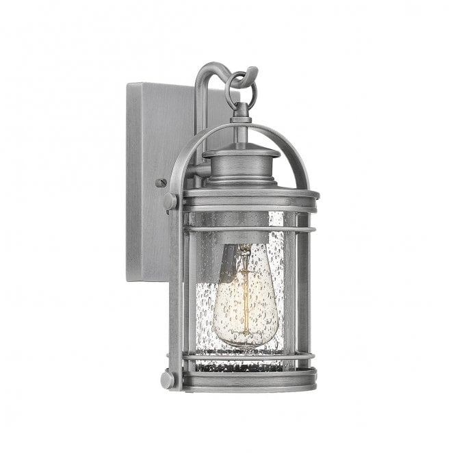 Quoizel QN-BOOKER-S-IA Booker Outdoor IP44 1 Light Small Wall Lantern in an Industrial Aluminium Finish