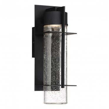 QN-EAMES-LED-M-EK Eames Outdoor IP44 Medium LED Wall Lantern in an Earth Black Finish