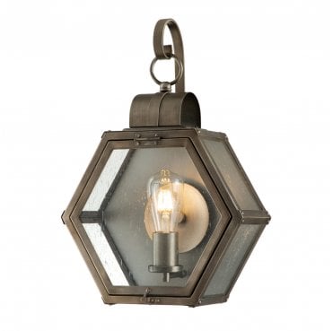QN-HEATH-M-BU Heath Outdoor IP44 1 Light Medium Wall Lantern in a Burnished Bronze Finish