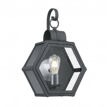 QN-HEATH-M-MB Heath Outdoor IP44 1 Light Medium Wall Lantern in a Mottled Black Finish